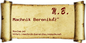 Machnik Bereniké névjegykártya